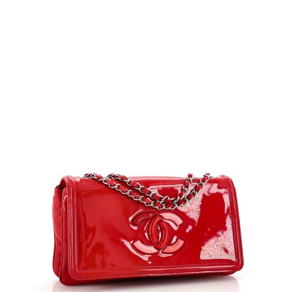 Chanel Lipstick Flap Bag Patent Vinyl Small Red - Picture 3 of 7